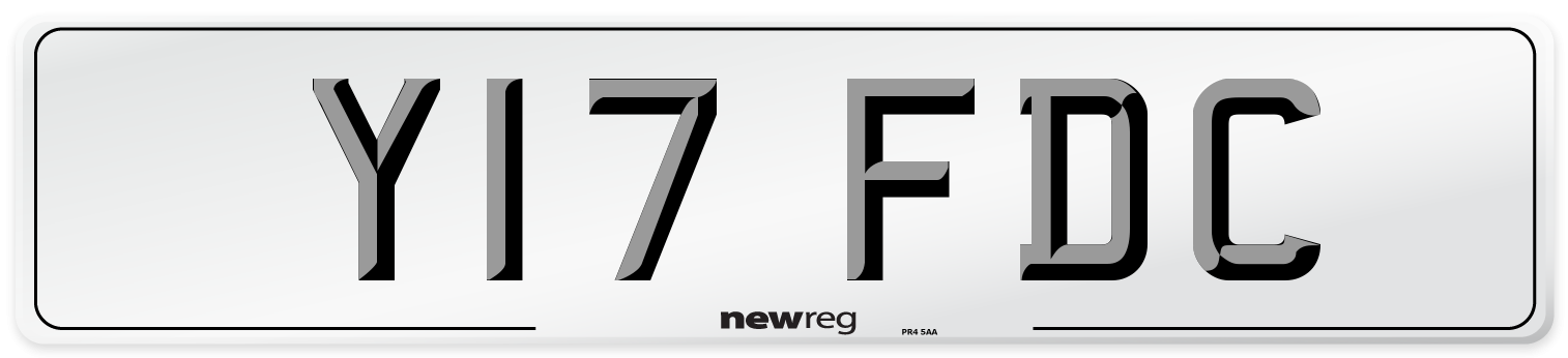 Y17 FDC Number Plate from New Reg